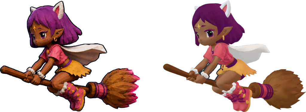 Witch on Broom 3D Model Render