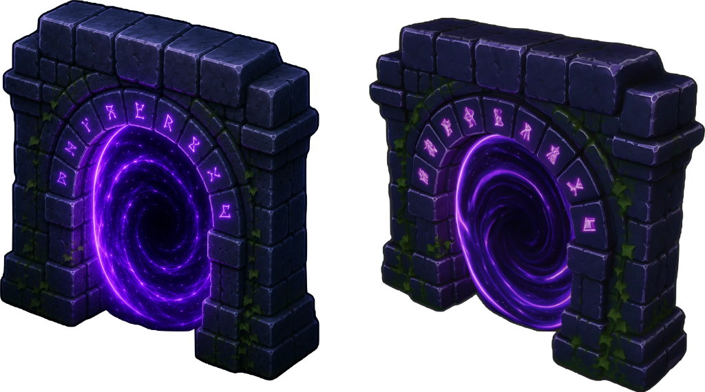 Stone Portal 3D Model Render