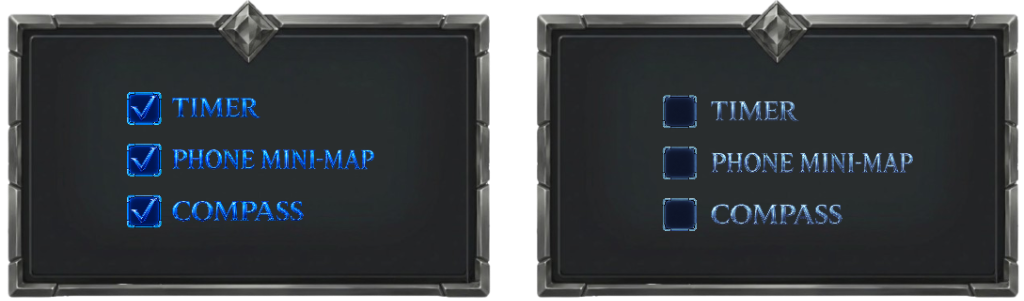 HUD Settings Checklist Layout