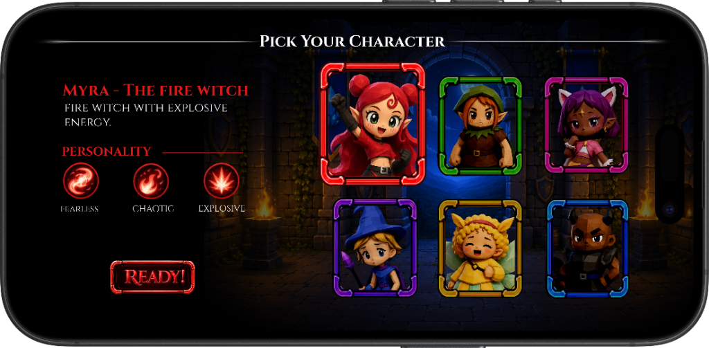 iOS Controller - Character Selection Selected