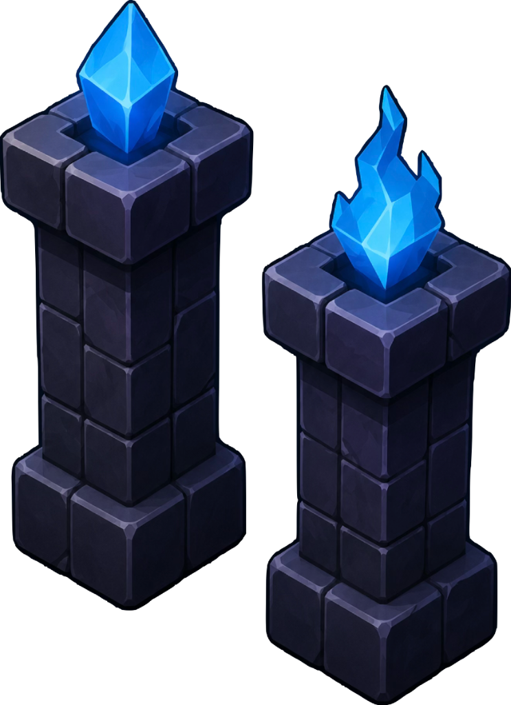 Blue Flame Pillars