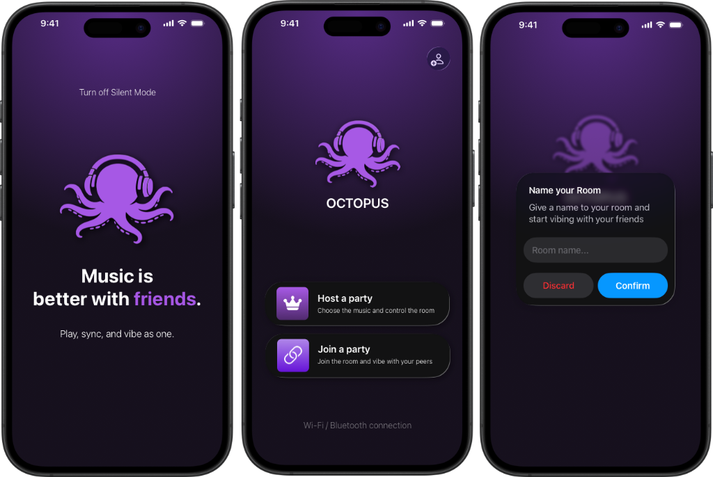 OctoJam Onboarding & Setup Screens